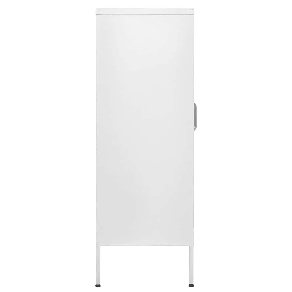 Storage Cabinet Steel Frame 80W x 35D x 101.5H cm White 2 Mesh Doors Adjustable Shelves