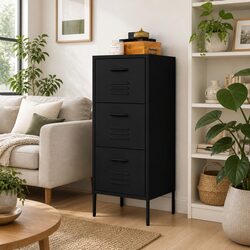 Heavy-Duty Black Drawer Storage Cabinet with Steel Frame
