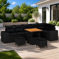 Sturdy 9 Piece Modular Garden Sofa Set for Outdoor Relaxation