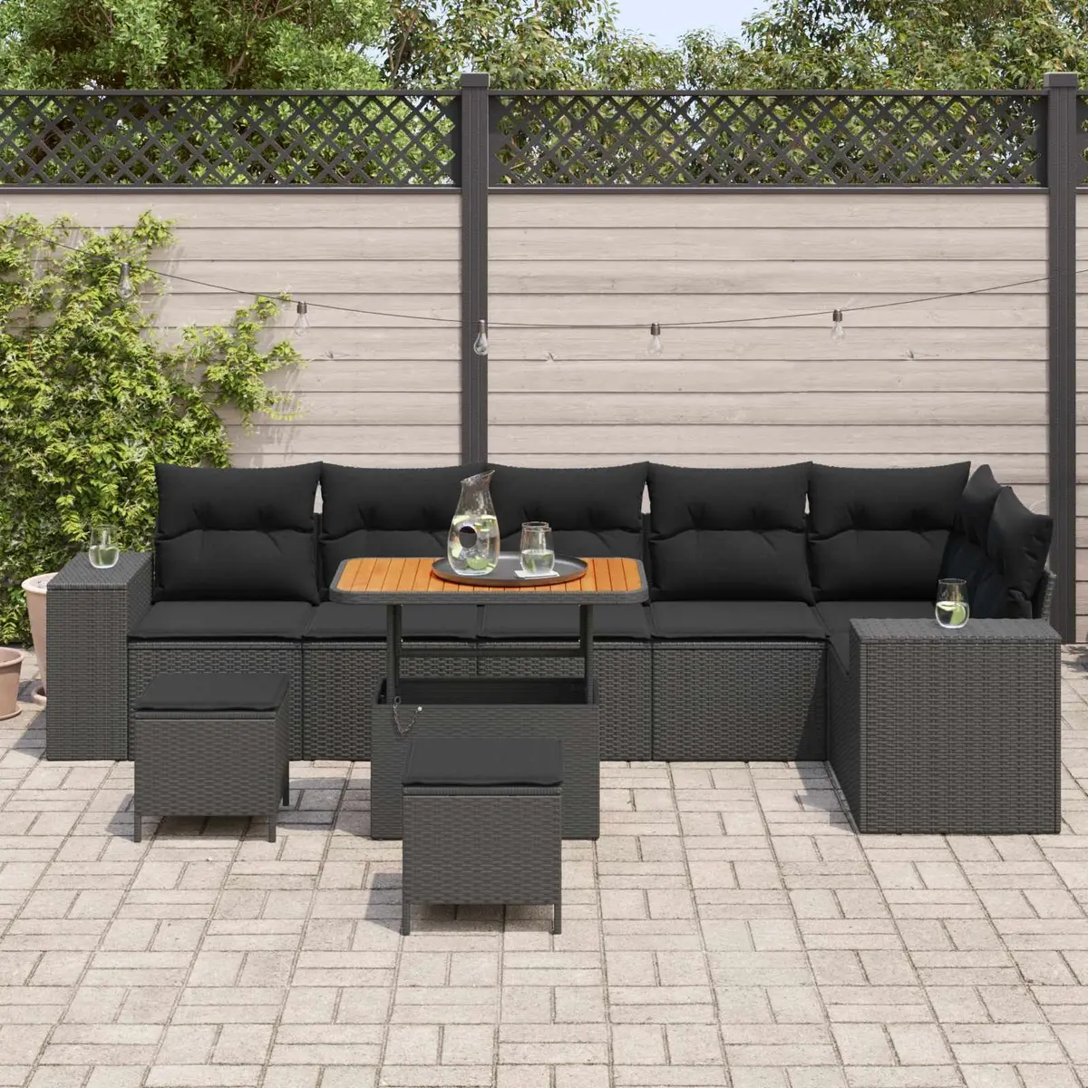 Modular Outdoor Garden Sofa Set 9 Pieces