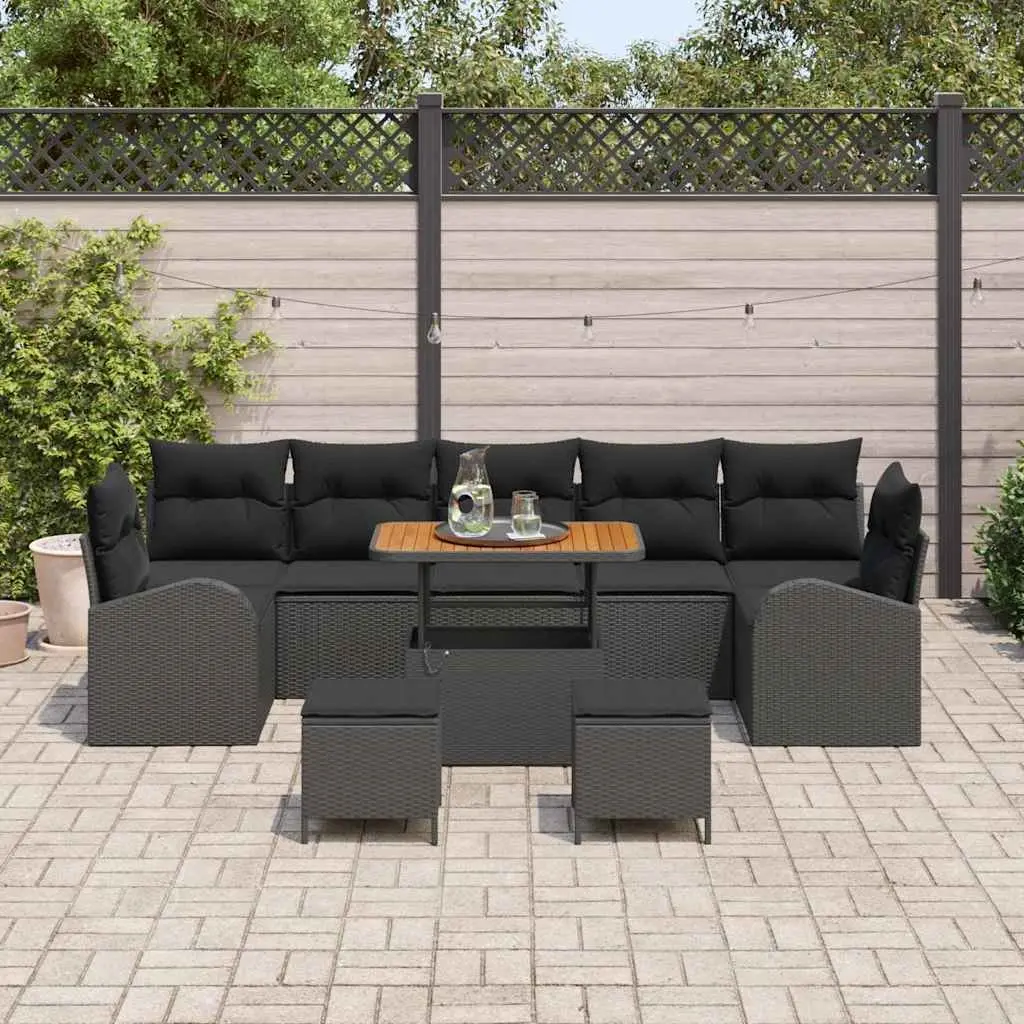 10 Piece Garden Sofa Set with Cushions
