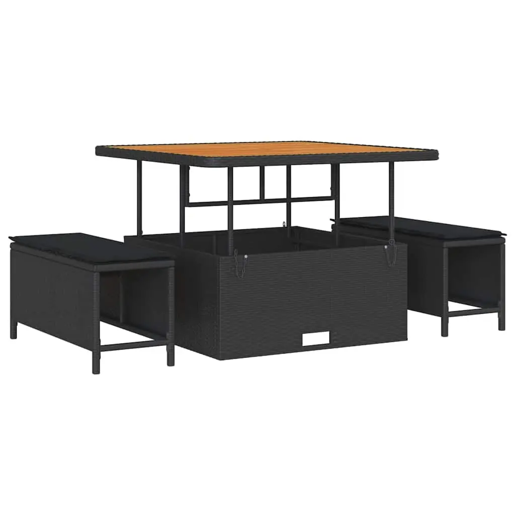 Black Poly Rattan Modular 12 Piece Outdoor Sofa Set