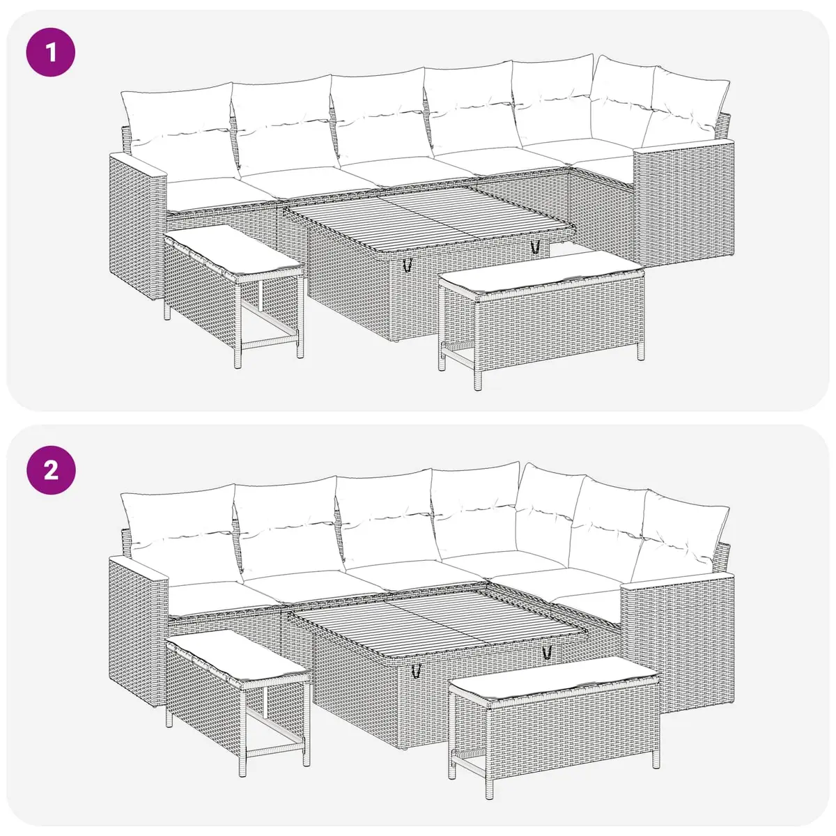 Garden Sofa Set Poly Rattan 9 Pieces Black Outdoor Furniture
