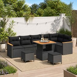 Stylish Black 9-Piece Garden Sofa Set for Outdoor Spaces