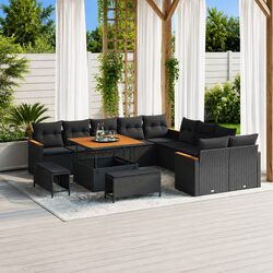 Premium 13-Piece Modular Garden Sofa Set in Black