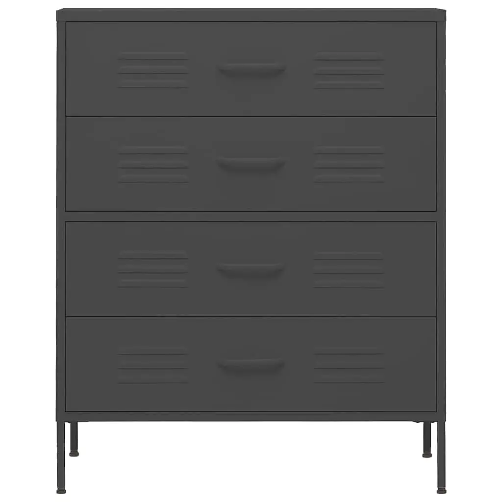 Chest of Drawers Steel Frame 80x35x101.5cm Anthracite