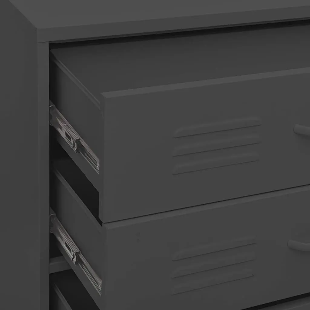 Chest of Drawers Steel Frame 80x35x101.5cm Anthracite