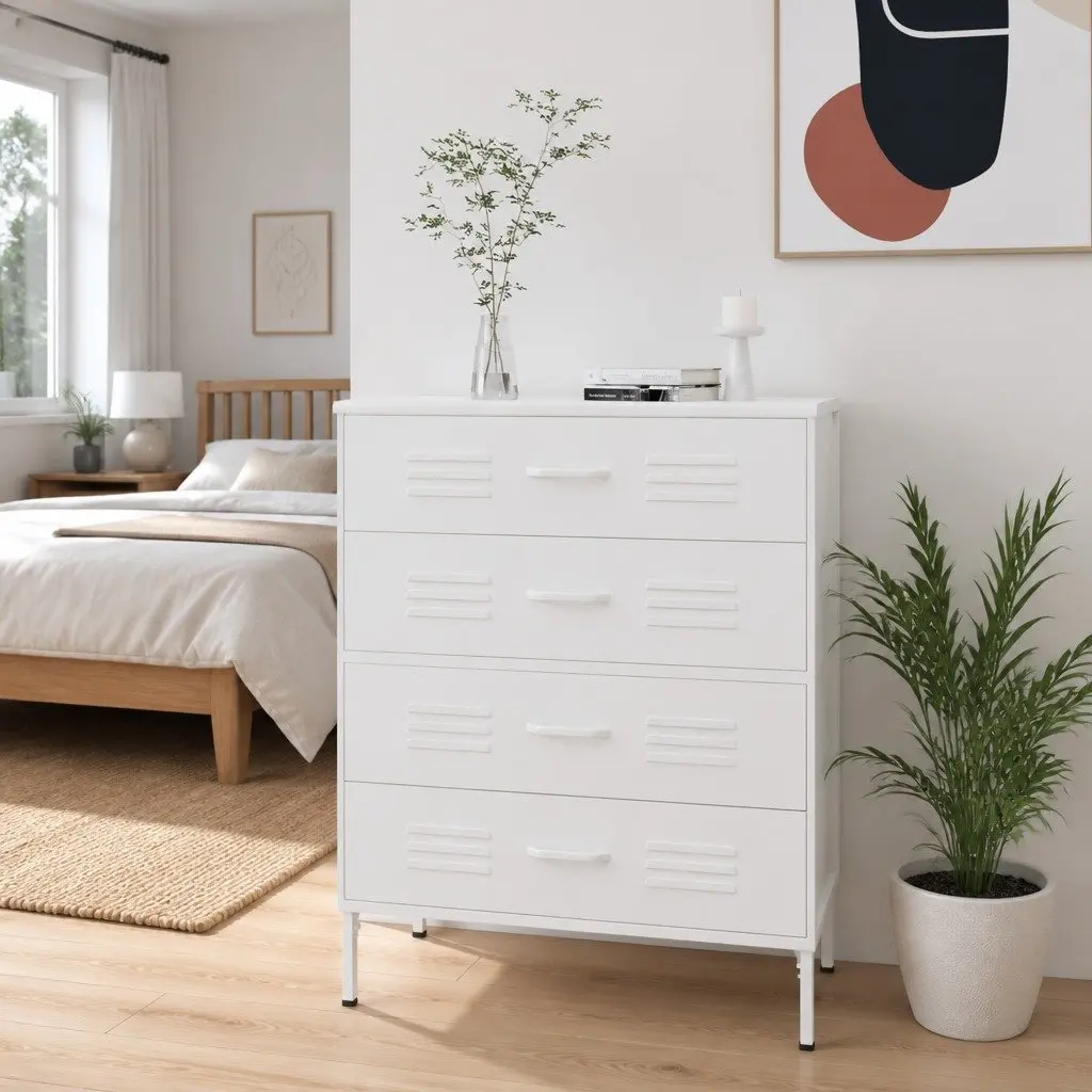 Chest of Drawers White Storage Cabinet Bedroom Furniture Organiser Drawers