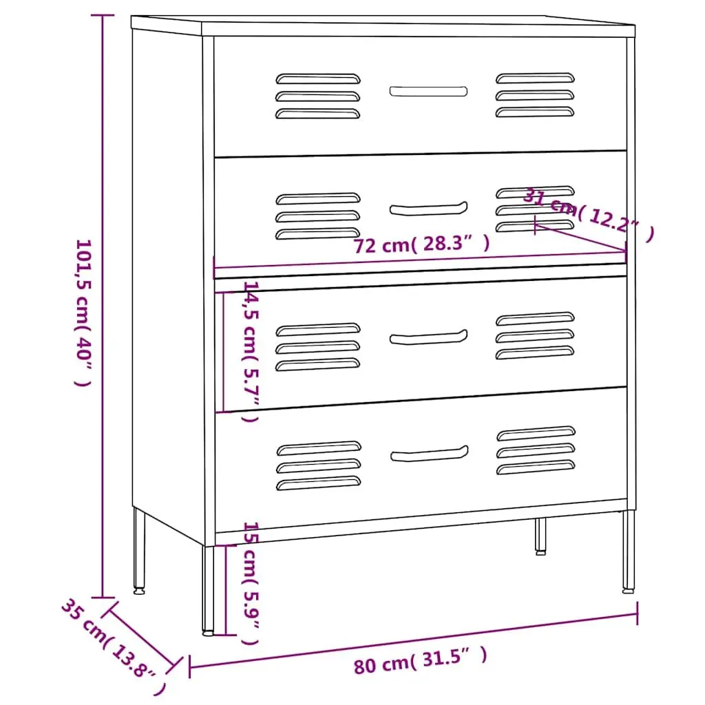 Chest of Drawers White Storage Cabinet Bedroom Furniture Organiser Drawers