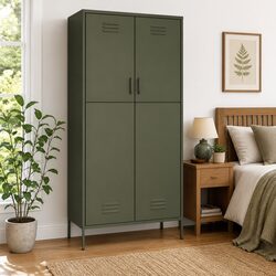 Durable Steel Wardrobe Cabinet with Adjustable Shelves