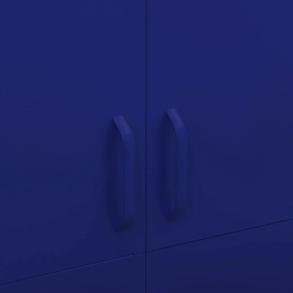 Wardrobe Cabinet Steel 90W x 50D x 180H cm Blue 4 Shelves Hanging Rod Organiser