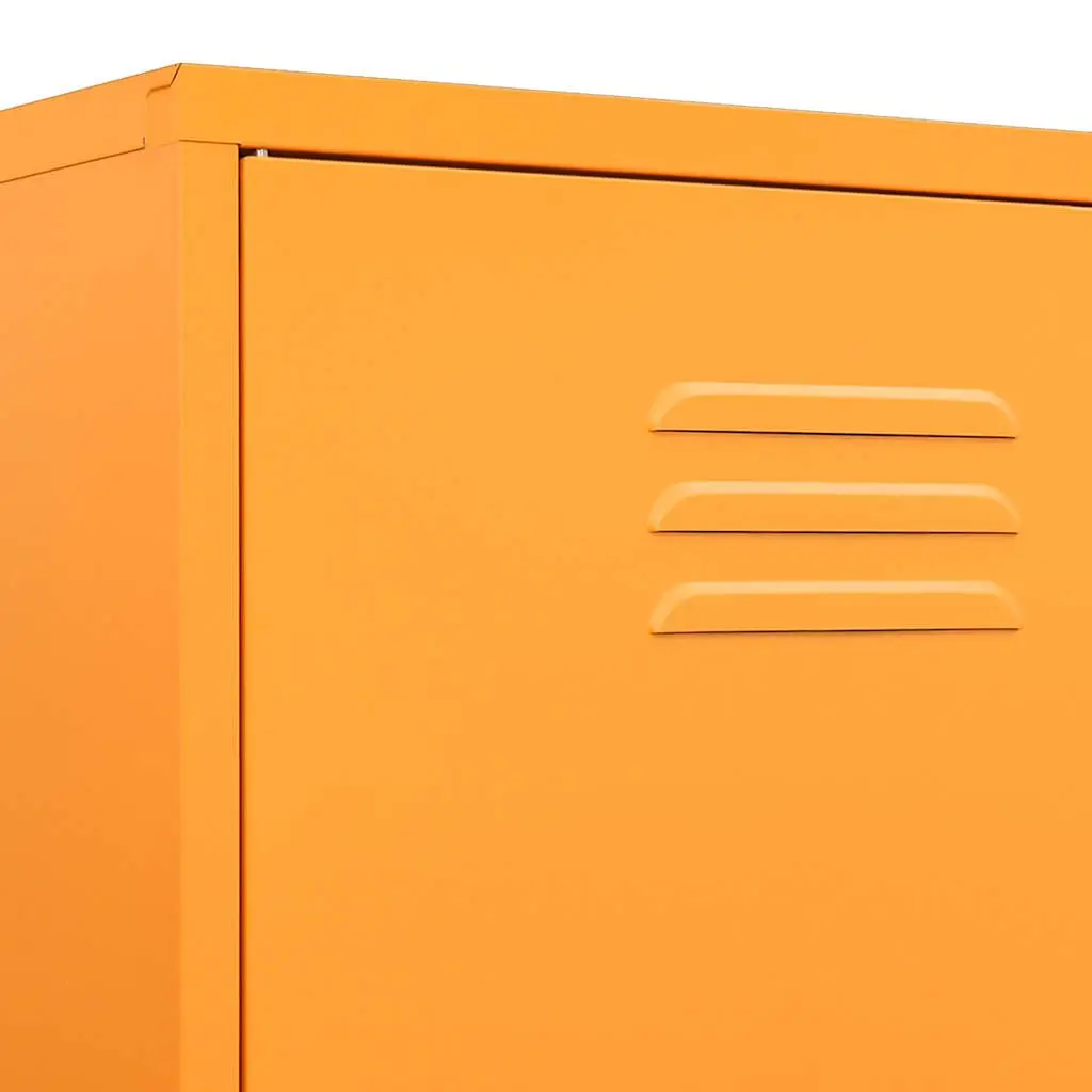Steel Wardrobe Cabinet Yellow 90x50x180cm with Adjustable Shelves and Hanging Rod
