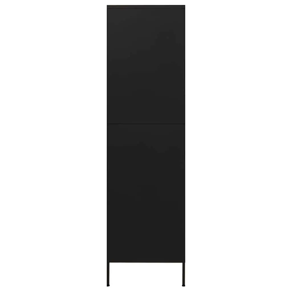 Wardrobe Cabinet Steel Black 4 Shelves 90cm x 50cm x 180cm