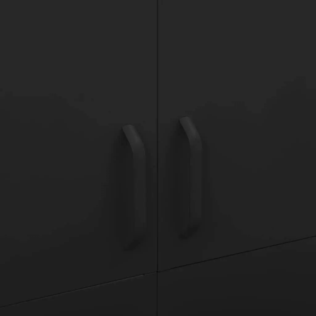 Wardrobe Cabinet Steel Black 4 Shelves 90cm x 50cm x 180cm