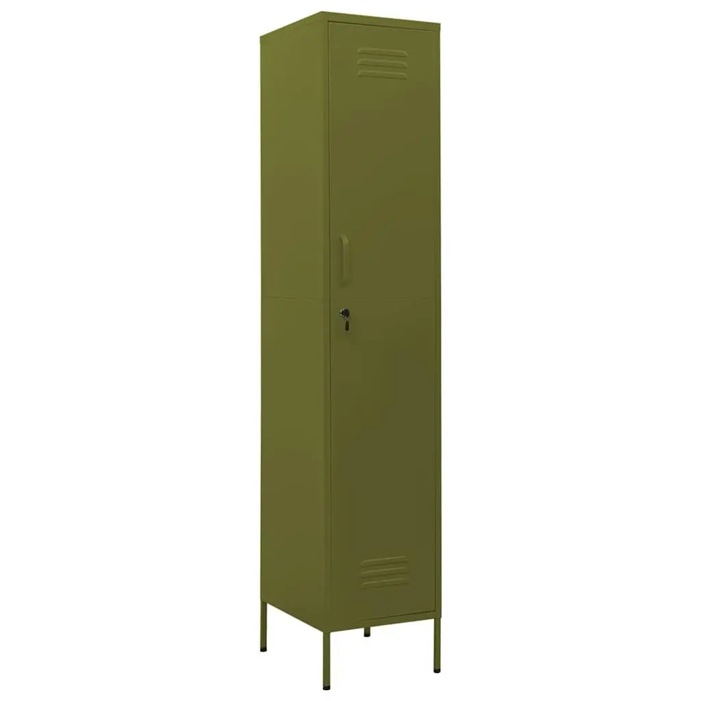 Locker Cabinet Steel 4 Adjustable Shelves Green