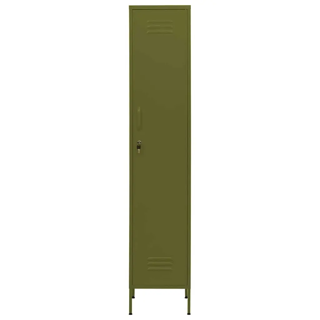 Locker Cabinet Steel 4 Adjustable Shelves Green