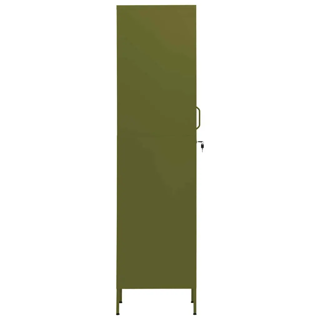 Locker Cabinet Steel 4 Adjustable Shelves Green