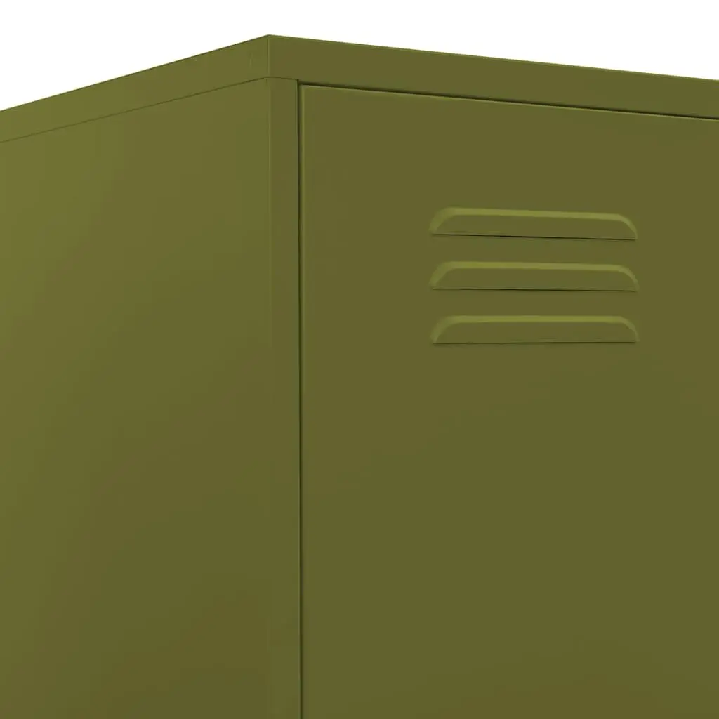 Locker Cabinet Steel 4 Adjustable Shelves Green