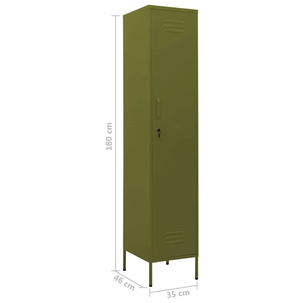 Locker Cabinet Steel 4 Adjustable Shelves Green