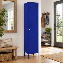 Durable Navy Blue Steel Locker Cabinet with Adjustable Shelves