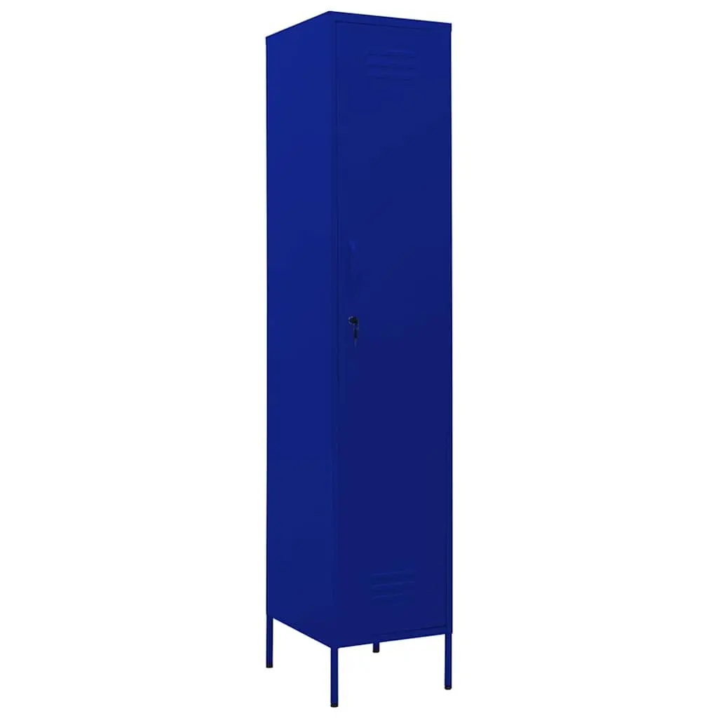 Steel Locker Cabinet Navy Blue 4 Adjustable Shelves