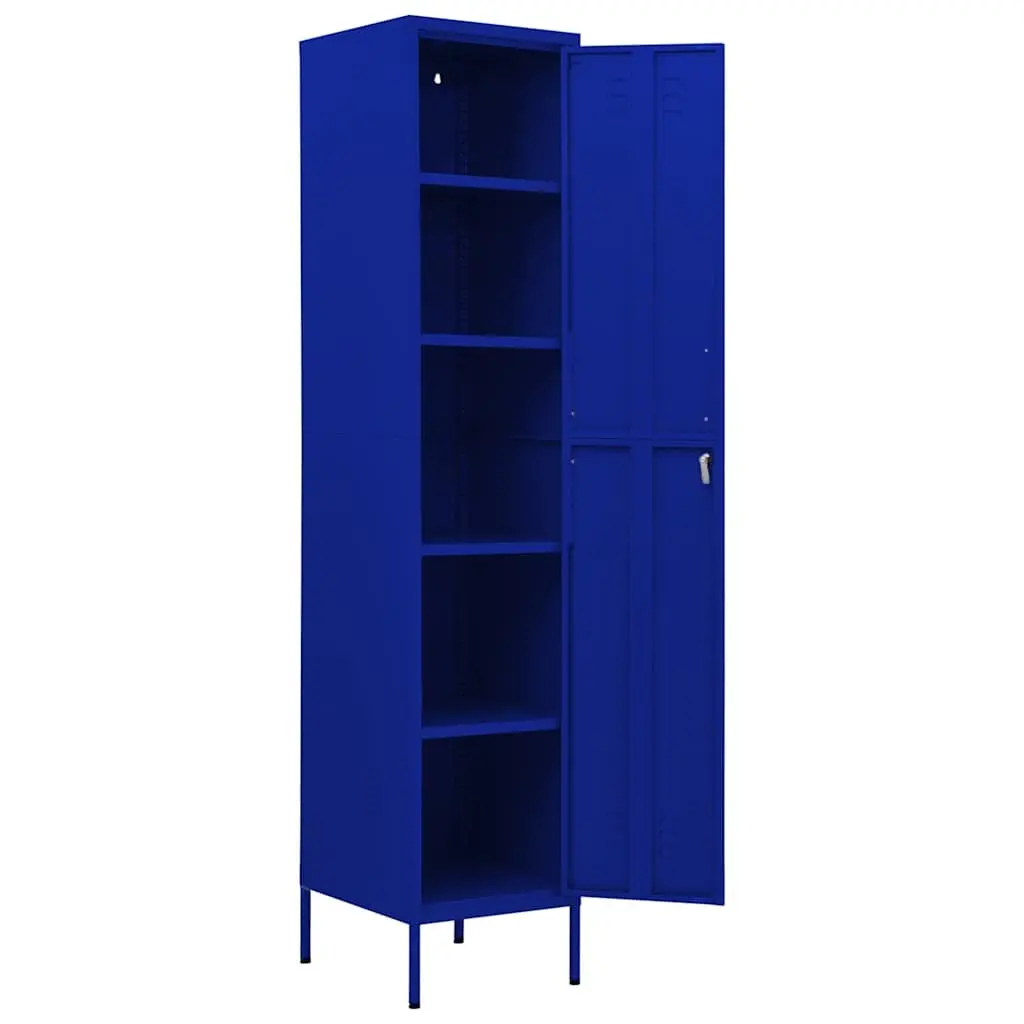 Steel Locker Cabinet Navy Blue 4 Adjustable Shelves