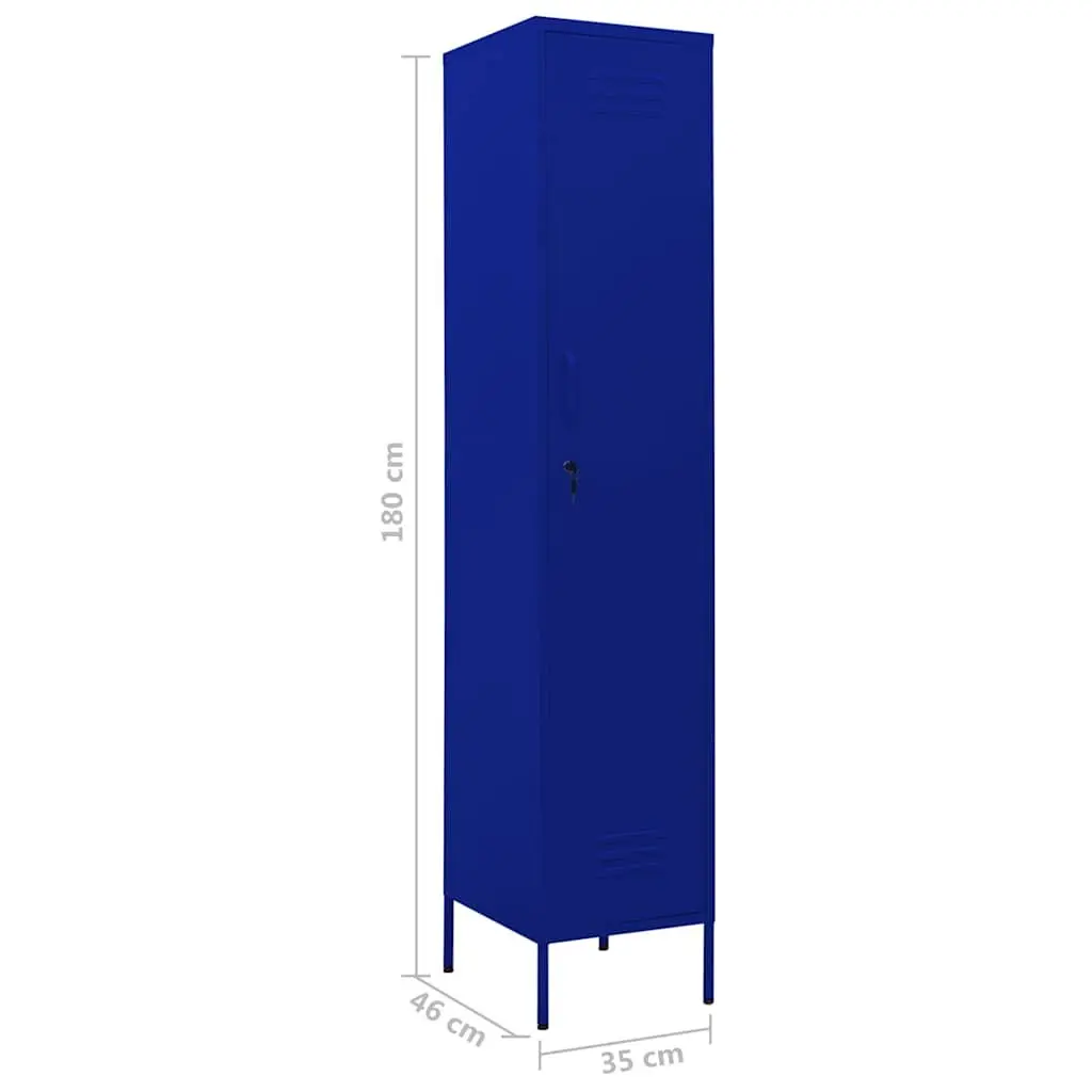 Steel Locker Cabinet Navy Blue 4 Adjustable Shelves