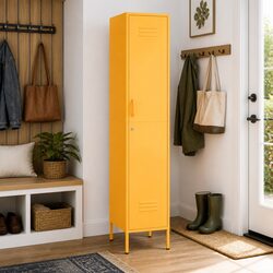 4 Shelf Yellow Steel Storage Locker Cabinet