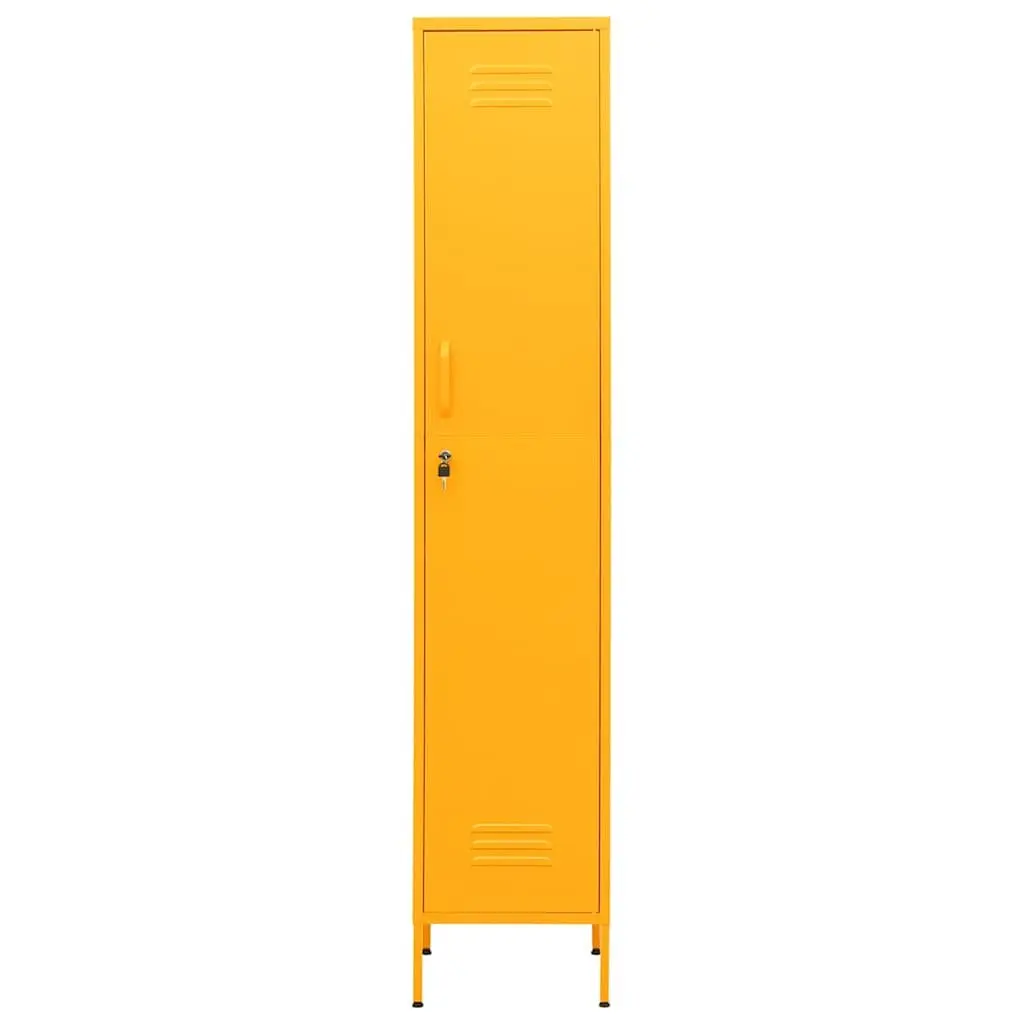 4 Shelf Yellow Steel Storage Locker Cabinet