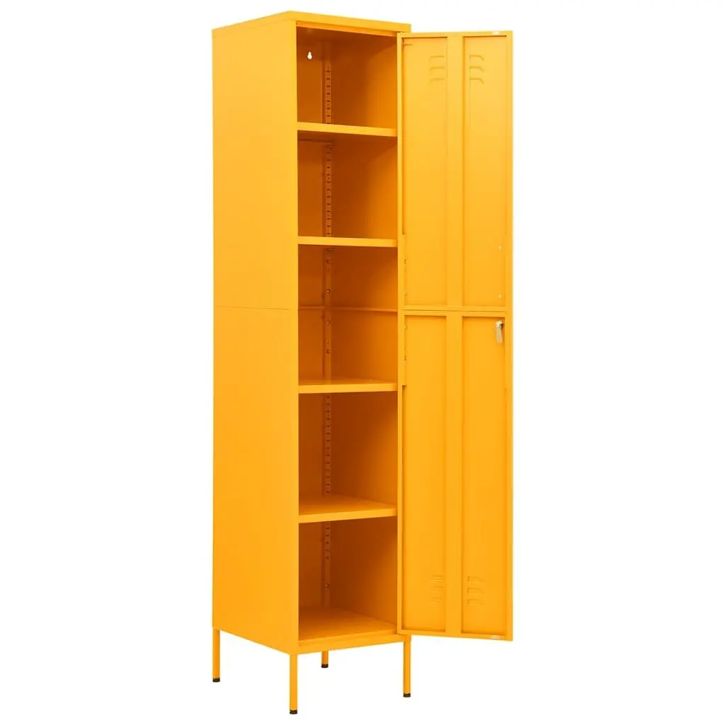4 Shelf Yellow Steel Storage Locker Cabinet