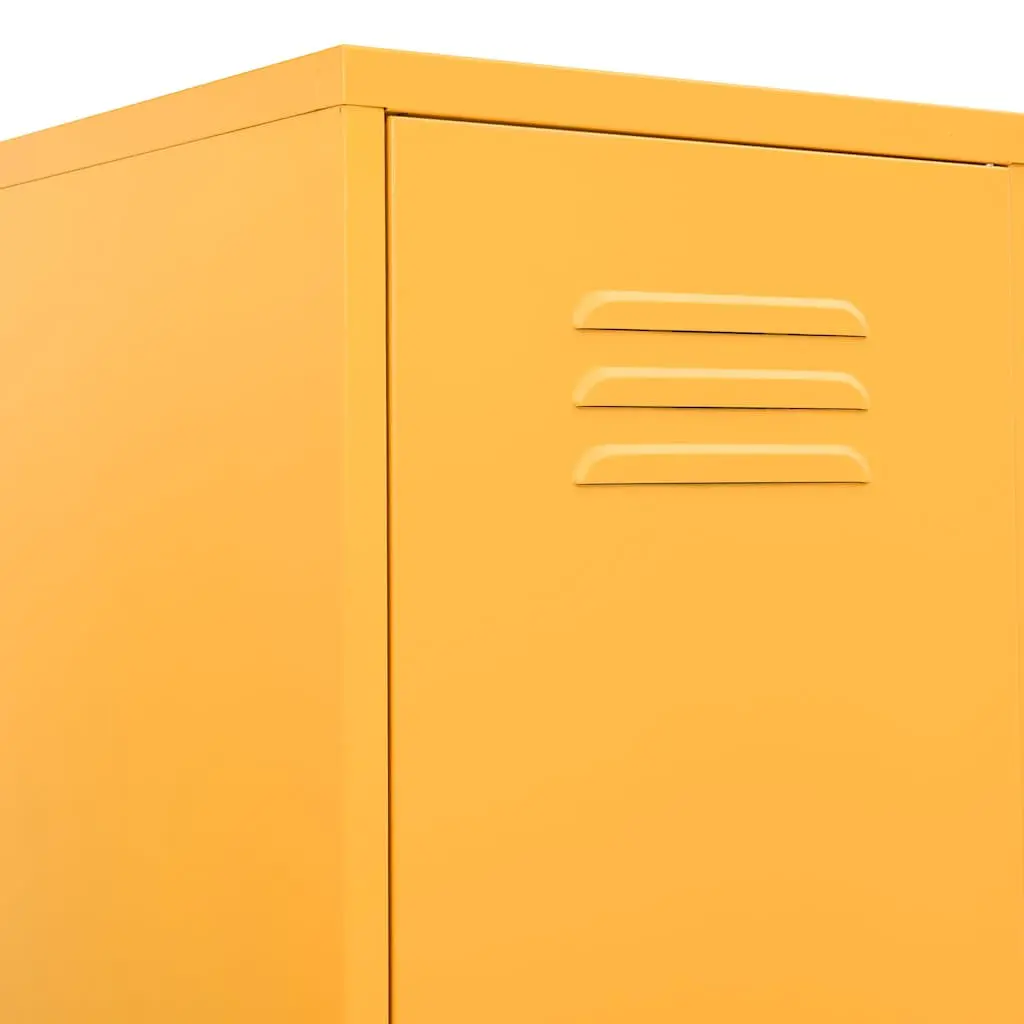 4 Shelf Yellow Steel Storage Locker Cabinet