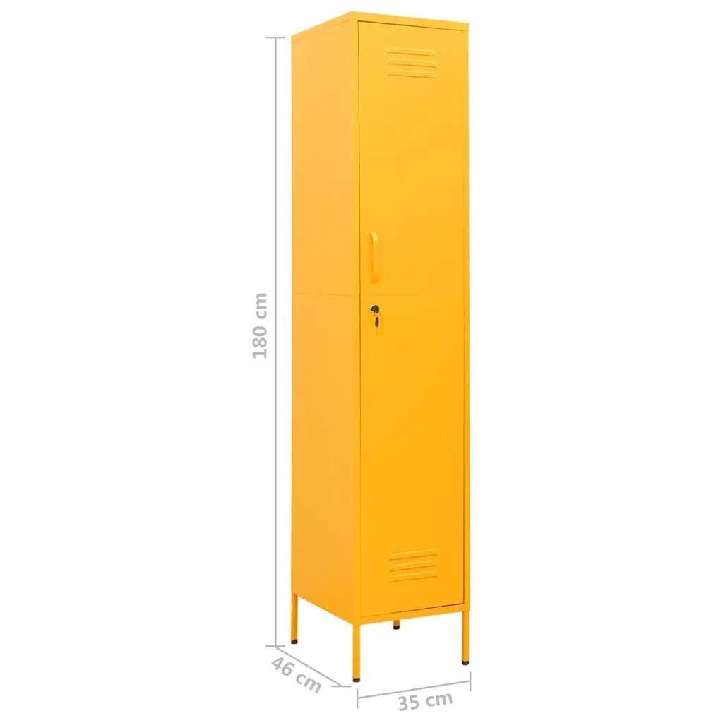 4 Shelf Yellow Steel Storage Locker Cabinet