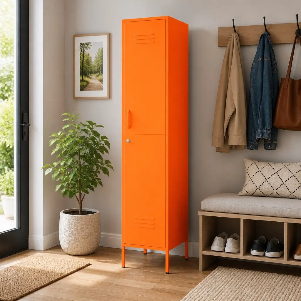 Steel Locker Cabinet with 4 Adjustable Shelves