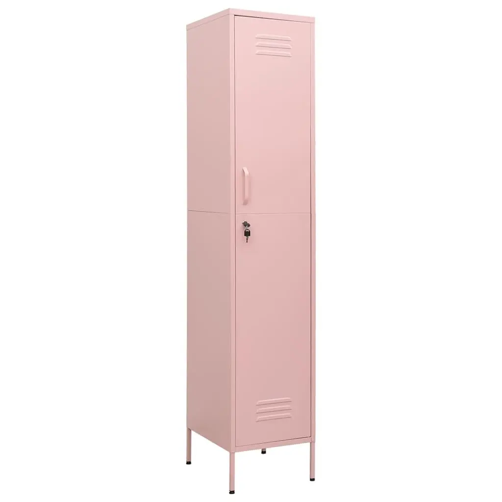 Storage Locker Cabinet Steel 4 Adjustable Shelves Pink