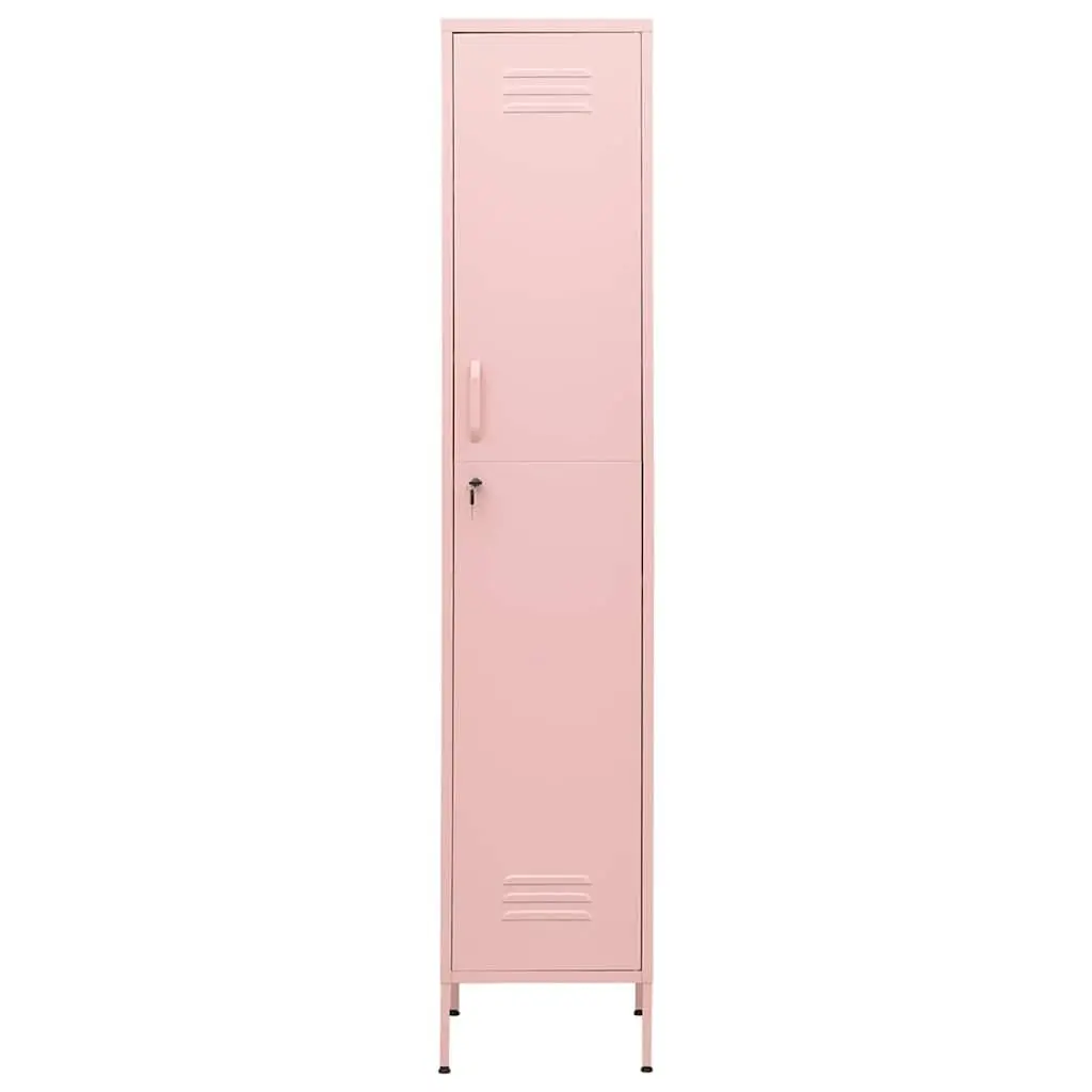 Storage Locker Cabinet Steel 4 Adjustable Shelves Pink