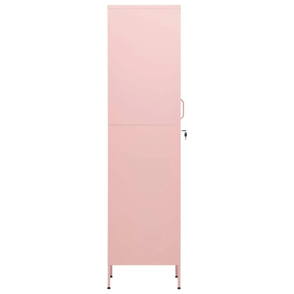 Storage Locker Cabinet Steel 4 Adjustable Shelves Pink