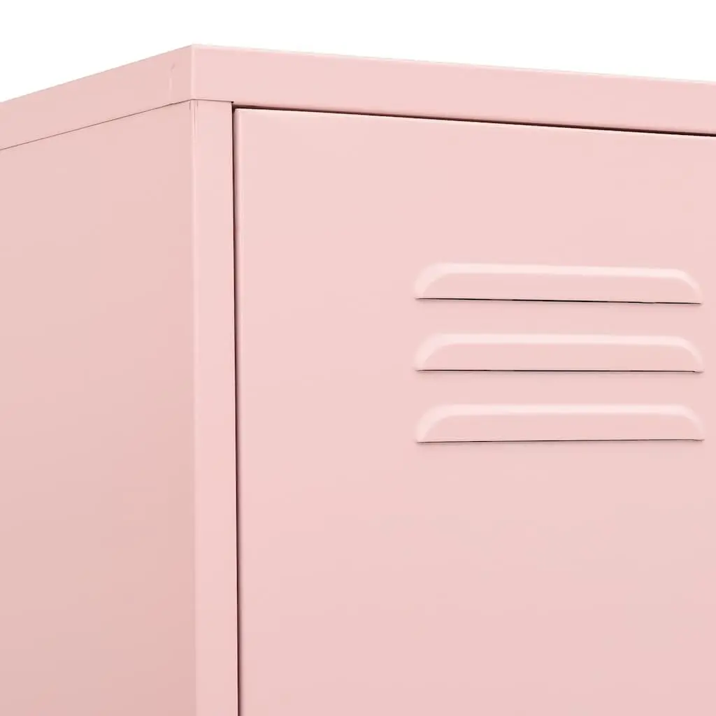 Storage Locker Cabinet Steel 4 Adjustable Shelves Pink