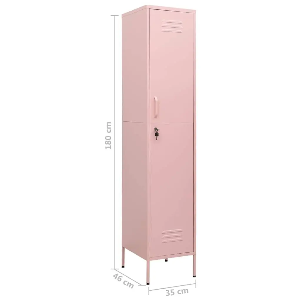 Storage Locker Cabinet Steel 4 Adjustable Shelves Pink