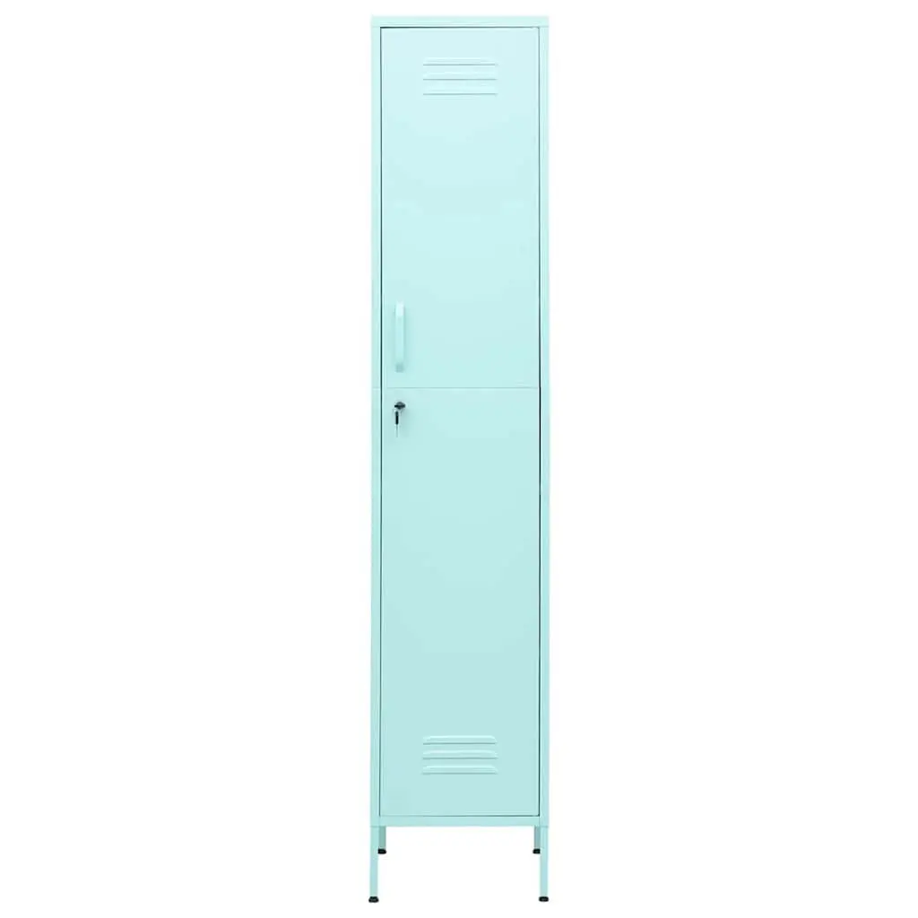 Steel Locker Storage Cabinet Green 4 Adjustable Shelves