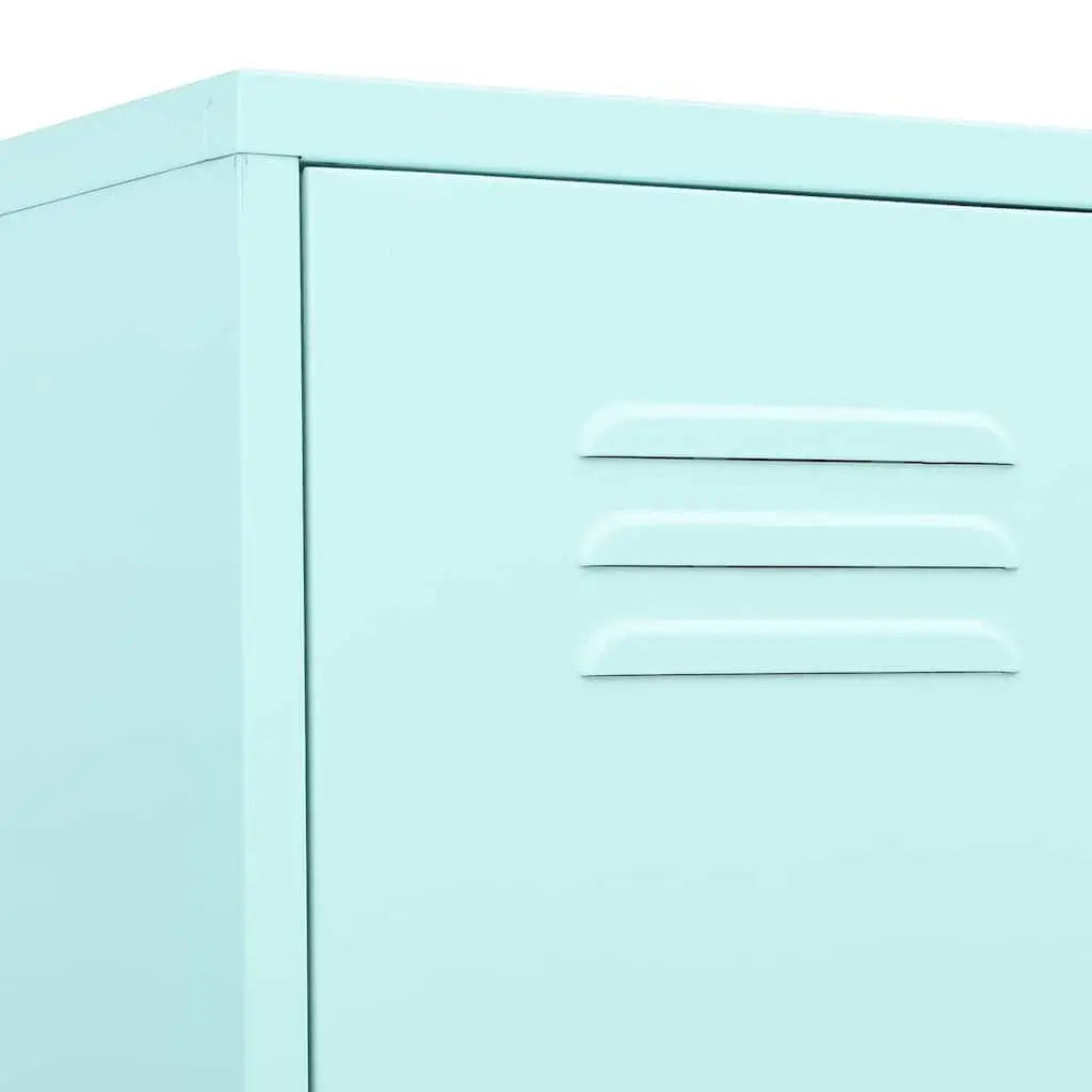 Steel Locker Storage Cabinet Green 4 Adjustable Shelves