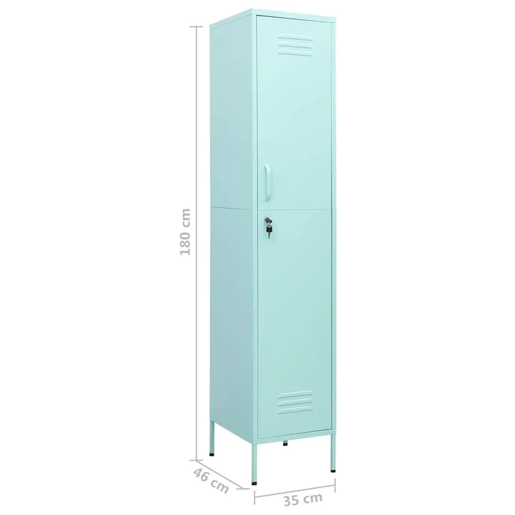Steel Locker Storage Cabinet Green 4 Adjustable Shelves