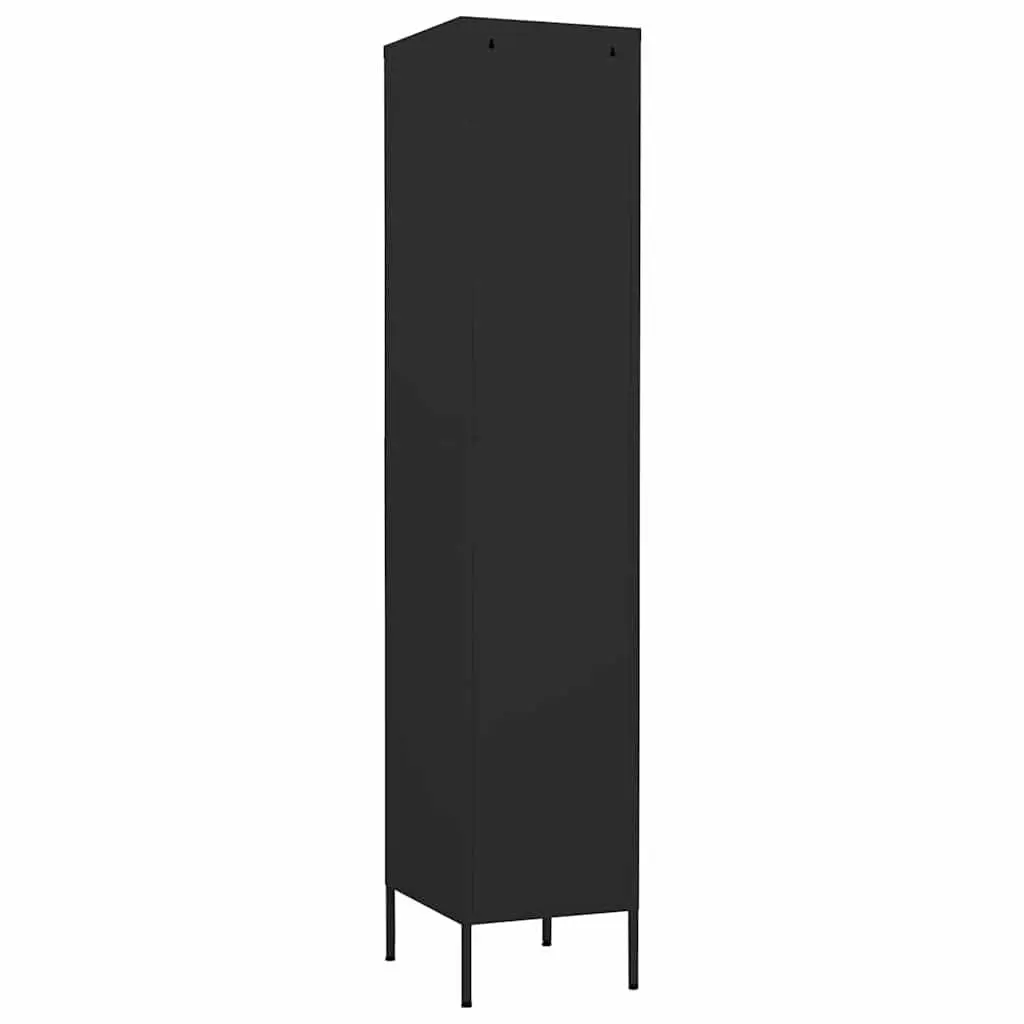 Steel Locker Cabinet Black 4 Adjustable Shelves