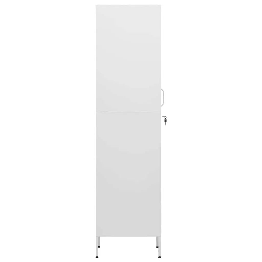 Locker Storage Cabinet Steel White 4 Adjustable Shelves with Locks for Office