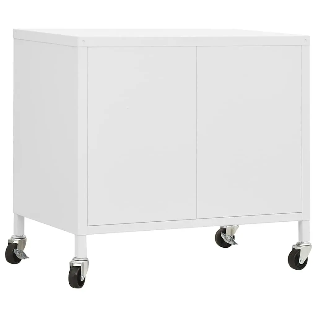 White Steel Storage Cabinet with Adjustable Shelf