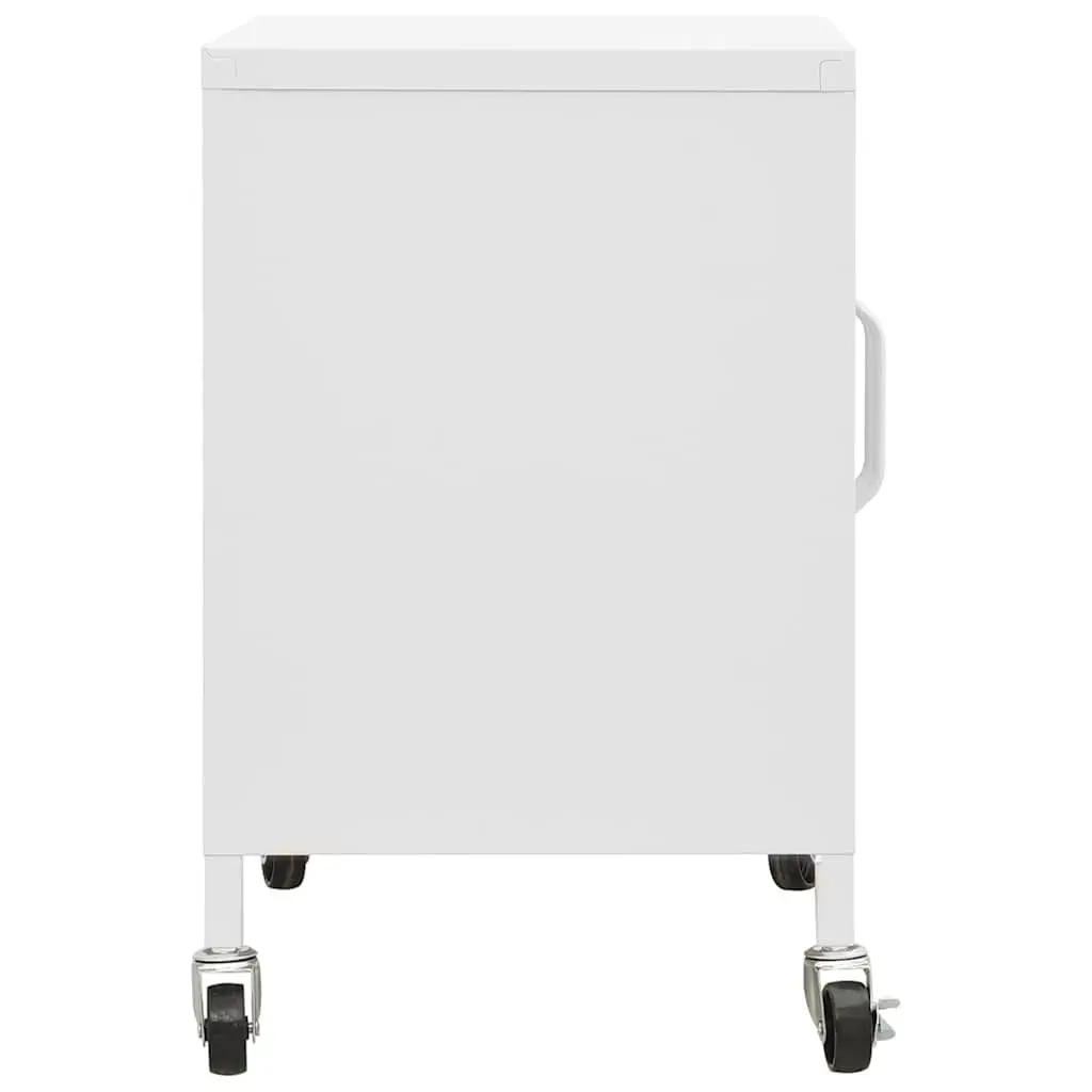 White Steel Storage Cabinet with Adjustable Shelf