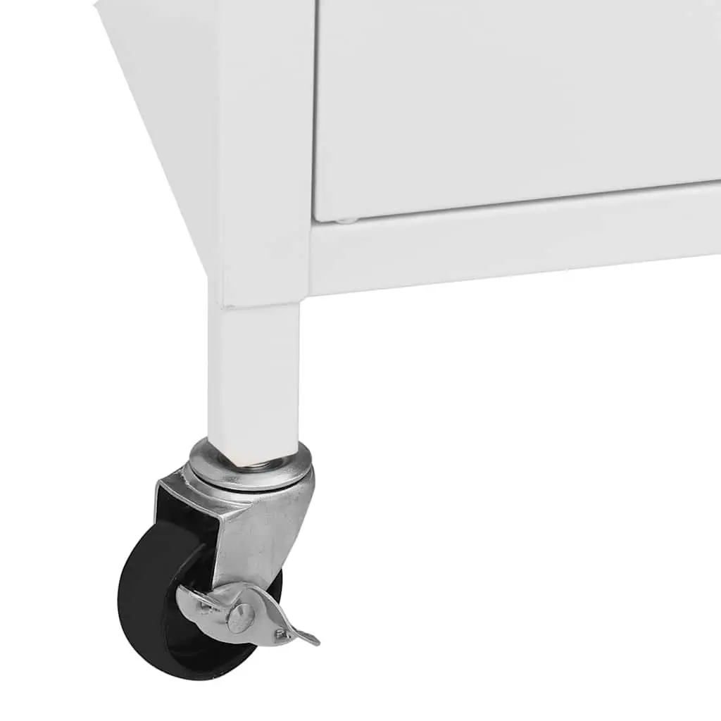 White Steel Storage Cabinet with Adjustable Shelf