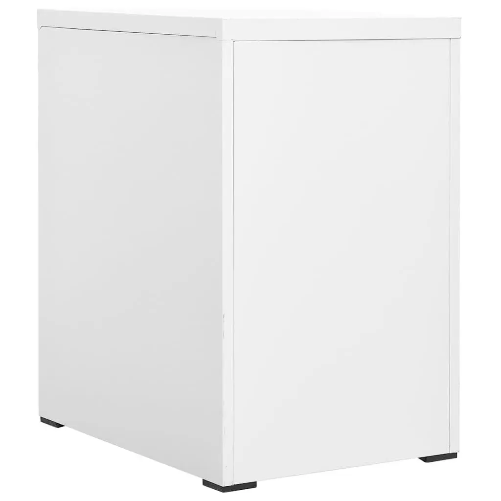 Filing Cabinet 2 Drawer Steel White Office Storage 46x62x72.5cm