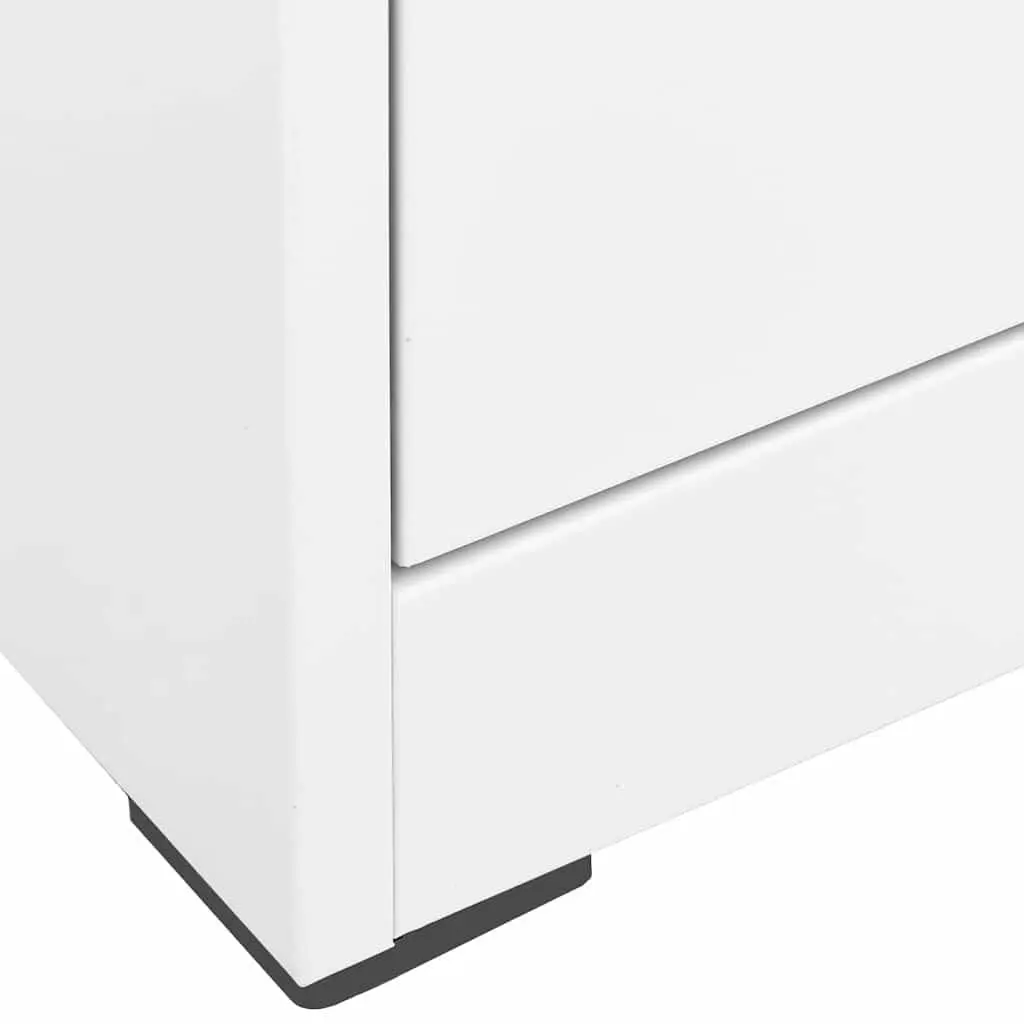 Filing Cabinet 2 Drawer Steel White Office Storage 46x62x72.5cm