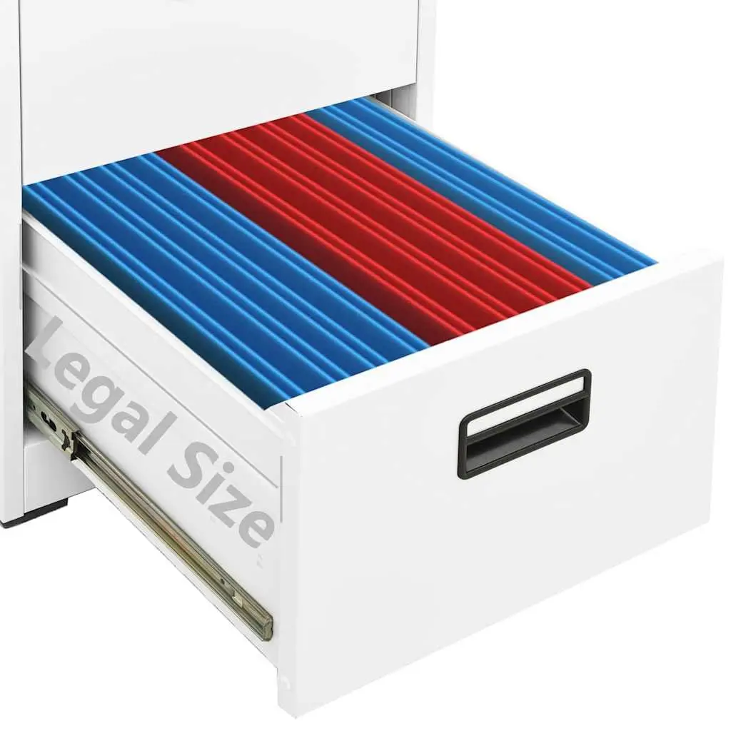 Filing Cabinet 2 Drawer Steel White Office Storage 46x62x72.5cm