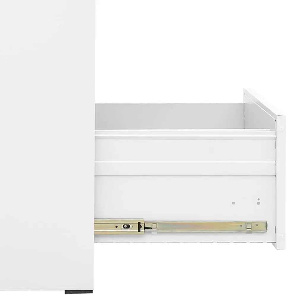 Filing Cabinet Steel 2 Drawer White Office Storage Lockable File Cabinet